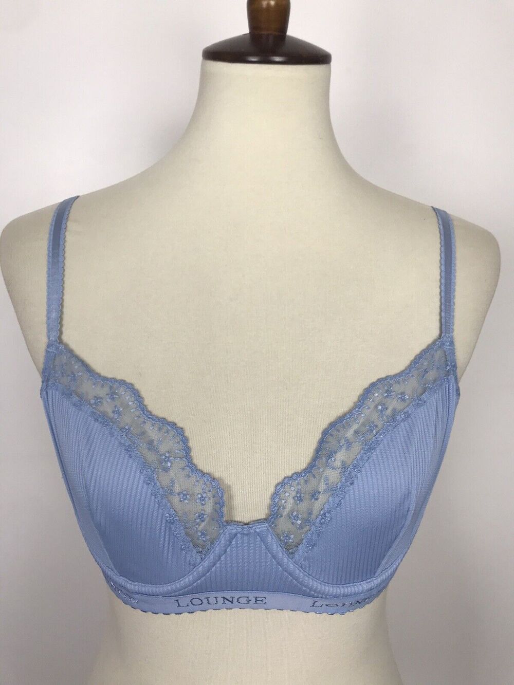 Lounge Lingerie Bra Ribbed Balcony Floral Lace Underwire